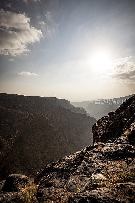 阿曼的Wadi ghul峡谷